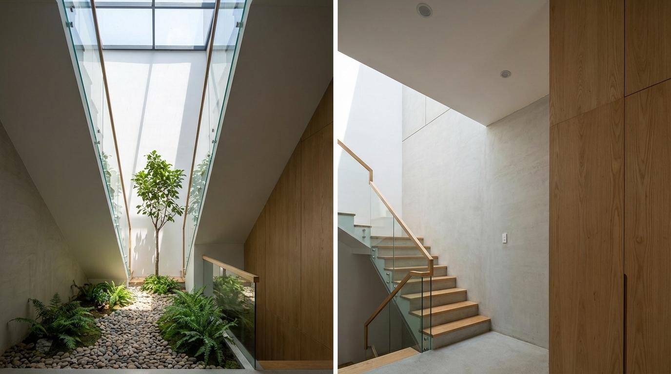 Giếng trời và cây xanh