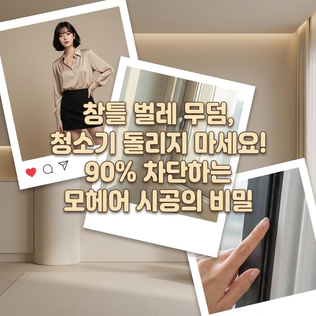 용인 베란다 벌레 사체 해결! 4060 여름 샷시 창틀 청소 고민, 모헤어 시공 솔직 후기 장단점 비용 공개