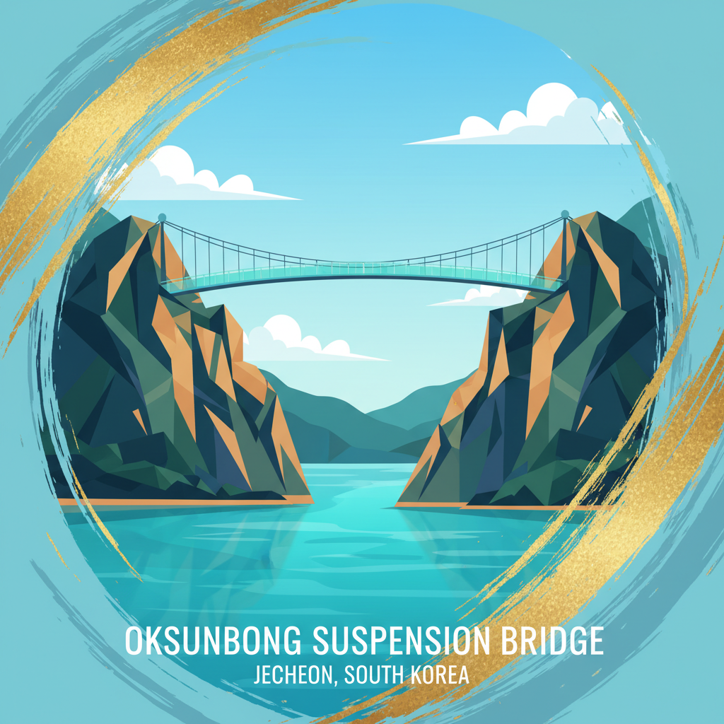 옥순봉 출렁다리의 아름다운 전경