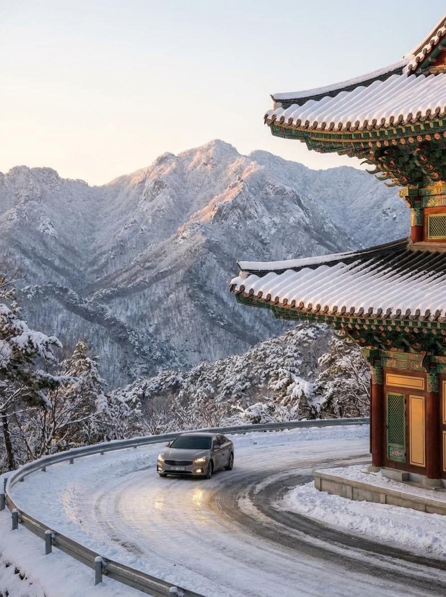 Image 5: 보발재 드라이브 코스의 아름다운 설경