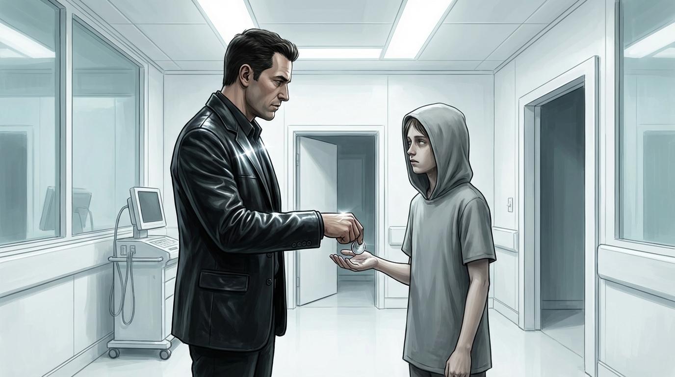 Master presenting silver token