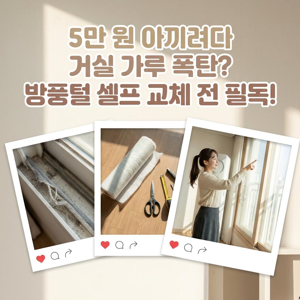 원주 방풍털 셀프 교체 후기 지정면 라온프라이빗 34평 샷시 모헤어 가루 폭탄 방지법