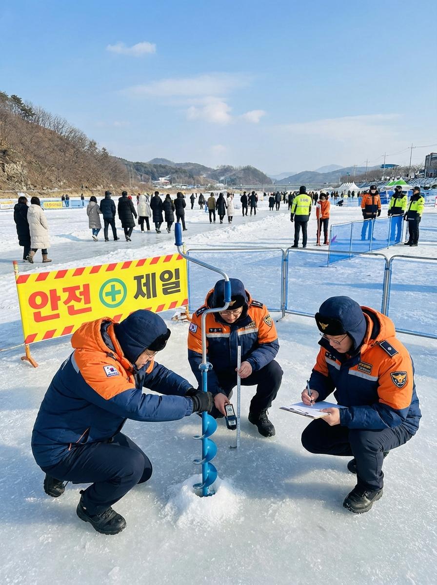 얼음낚시 현장 모습
