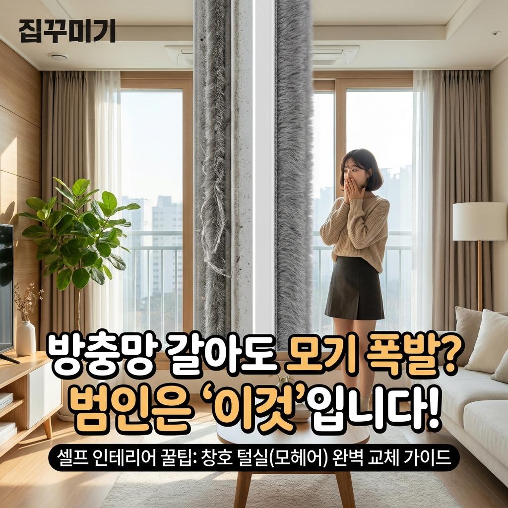 방충망수리 30평 아파트 벌레 10만 마리 차단! 샷시 모헤어 교체로 틈새 100% 밀봉하기