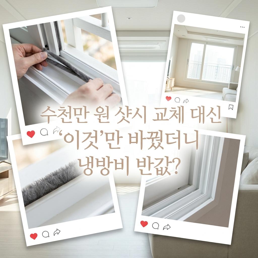 오래된 샷시 방풍털 교체 구축 아파트 비용 아끼는 외풍차단 해결책