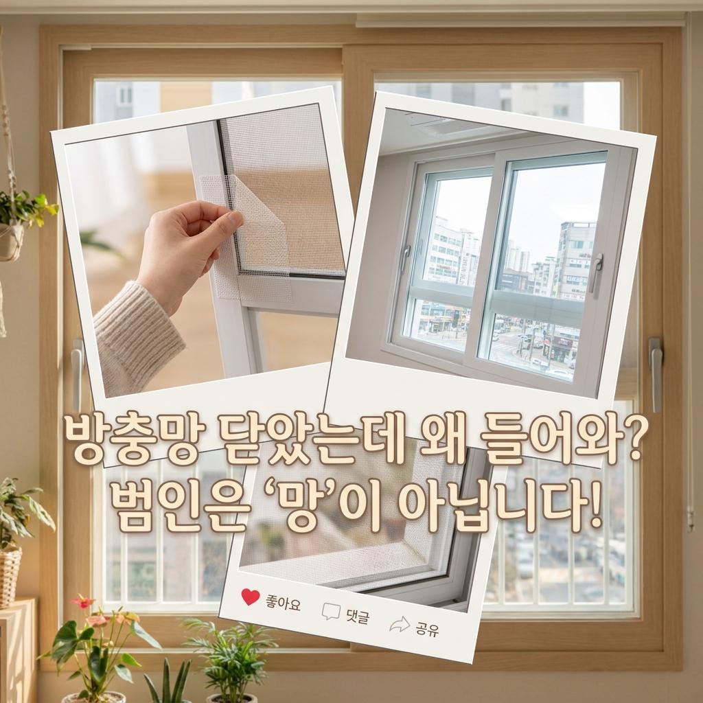 방충망 틈새 벌레 습격에 잠 못 자는 분들을 위한 창틀 물구멍 방충망 붙이는 법과 유입 경로 완벽 차단 가이드