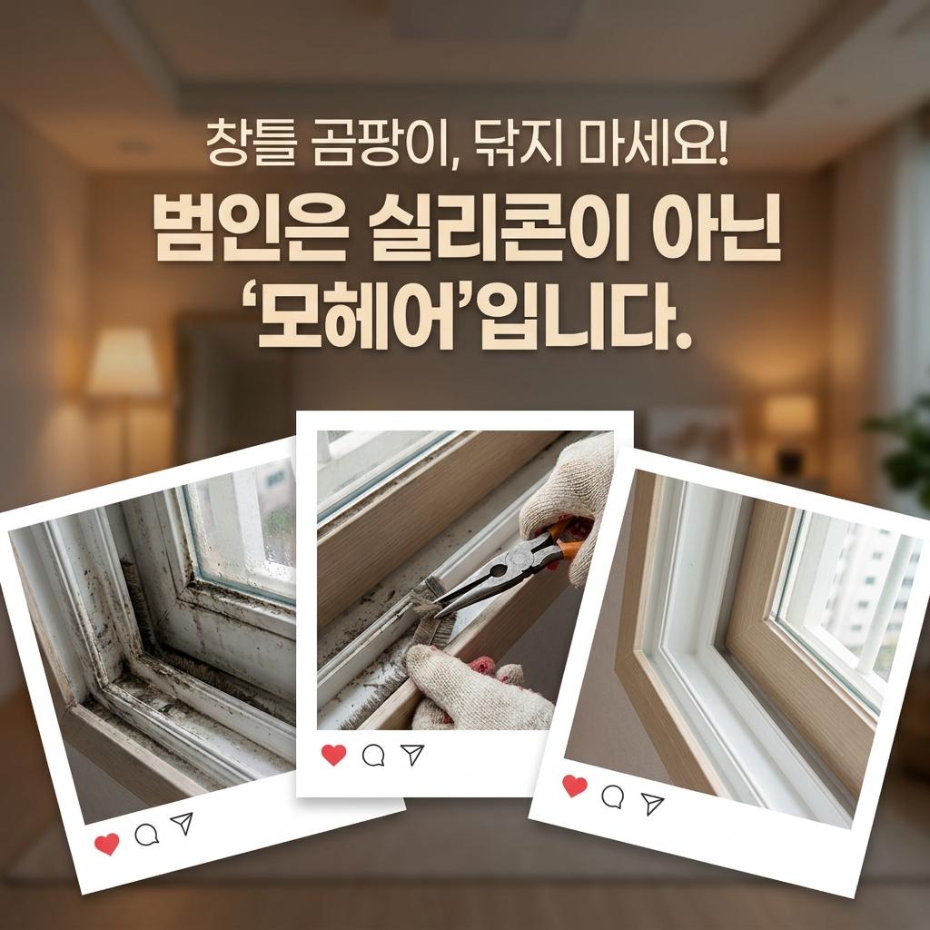처인구 샷시 모헤어 곰팡이 삼가동 풍림아파트 32평 해결법: 닦지 말고 교체로 호흡기 건강 지키기