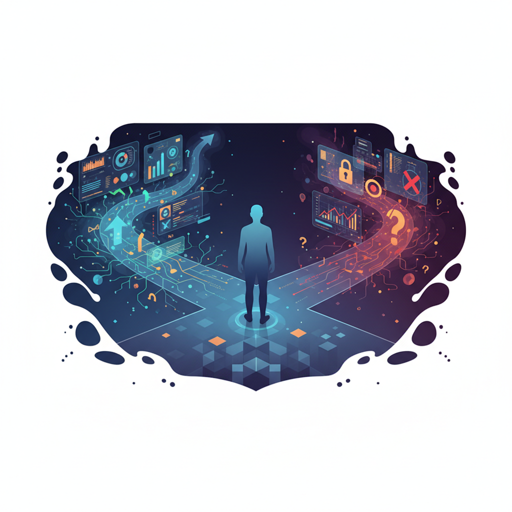 Futuristic display showing a human brain connected to digital network