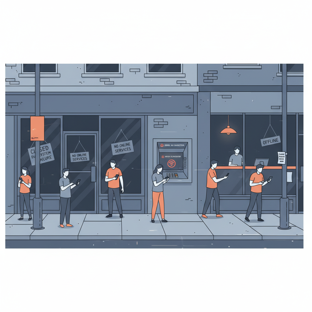 Social impact illustration showing isolated people and communication barriers.