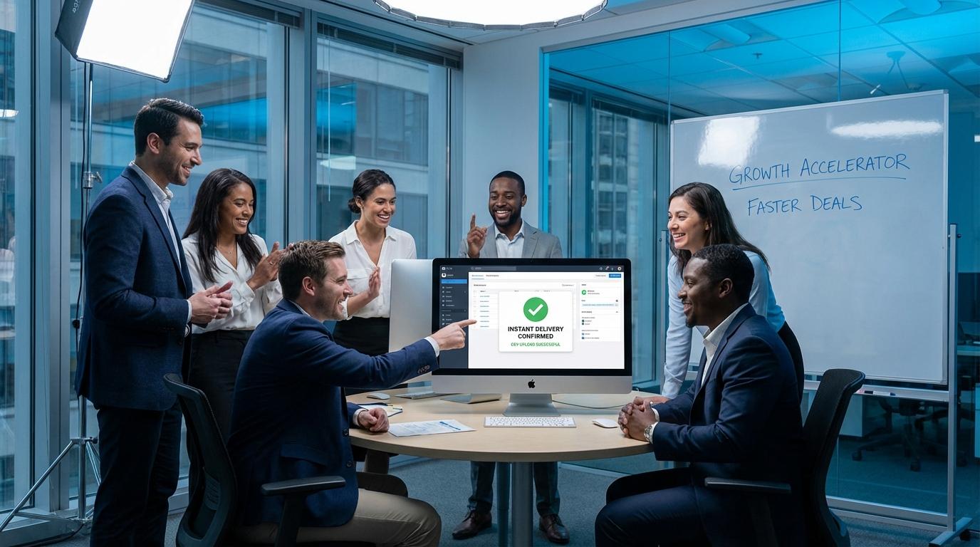 Strategic team using analytics data