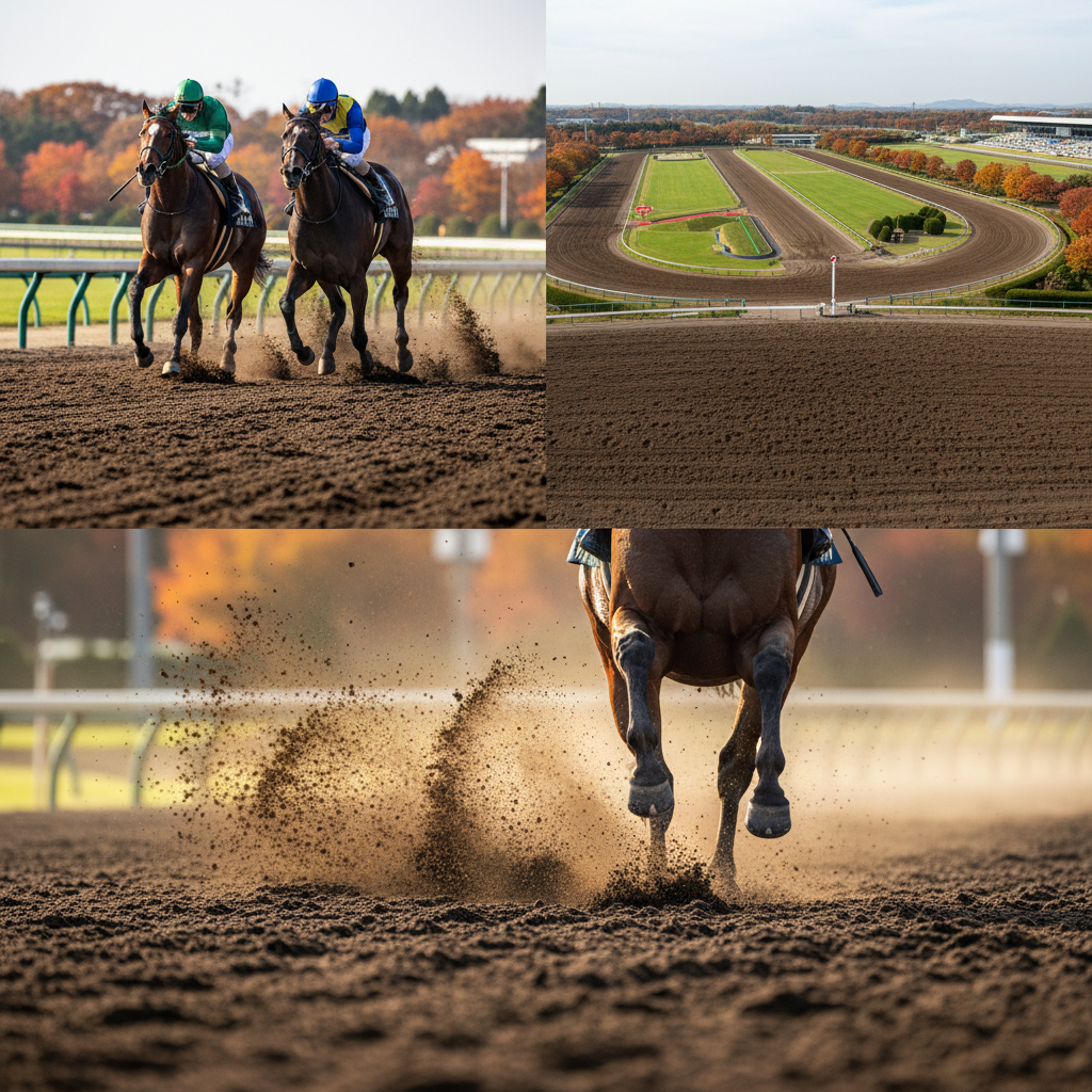トパーズカップに出走する競走馬が盛岡競馬場のダートコースを疾走する様子。優勝を争うリケアカプチーノとタナハシの熱い対決を象徴するイメージです。