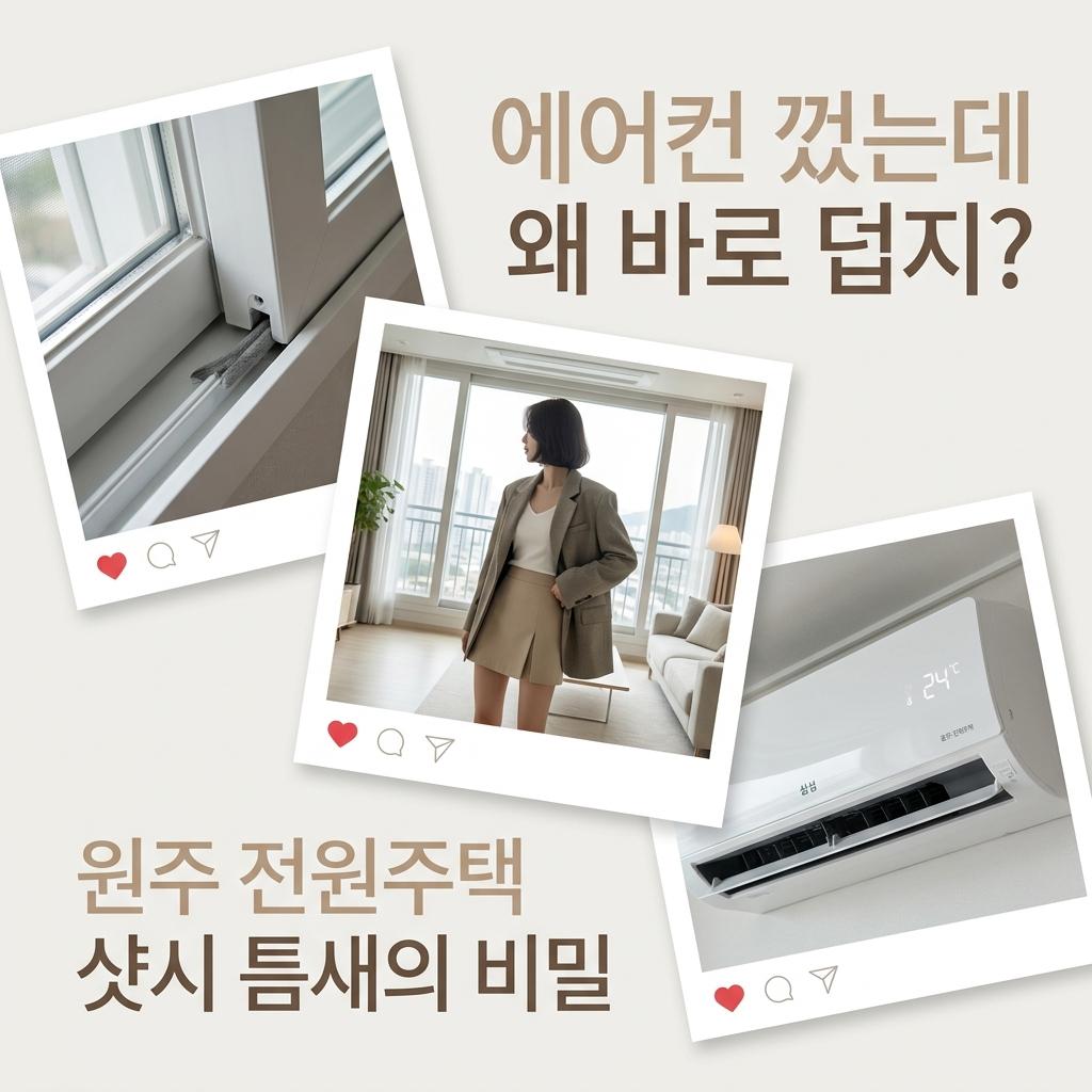 원주 거실 샷시 틈새 확인! 무실동 전원주택 30평형 노후주택거실통창냉기 잡고 에어컨꺼도시원한집 만들기