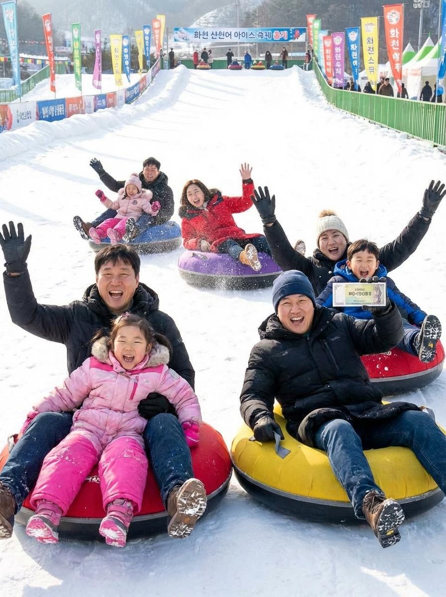 눈썰매장 즐기는 아이들