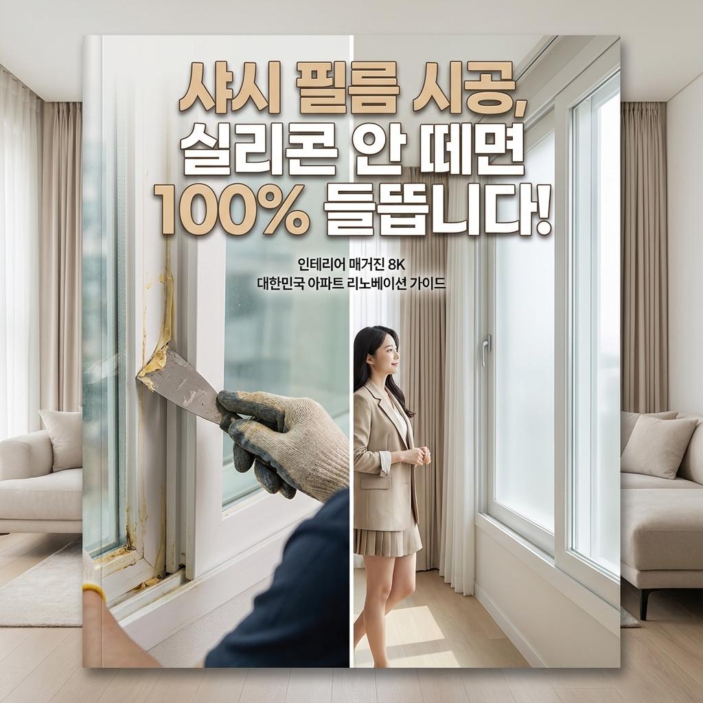 샤시 인테리어 필름 시공 비용 32평 거실 창틀 시트지 가격이 비싼 진짜 이유와 실리콘 제거의 비밀