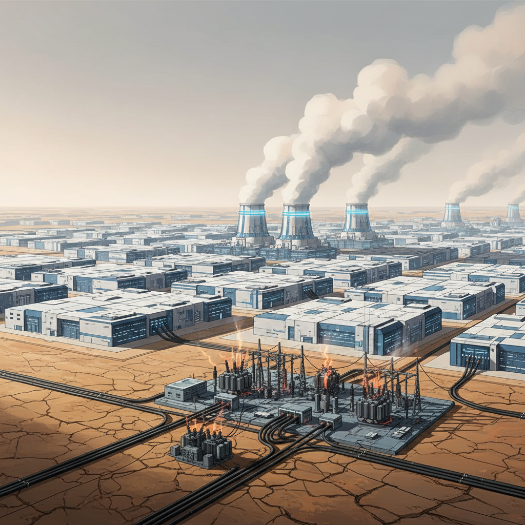 Economic devastation illustration with graphs showing financial loss and business disruption.