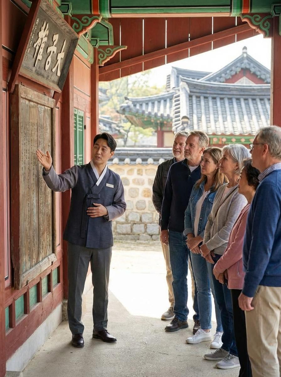 칠궁 내부의 조용한 전각과 연못