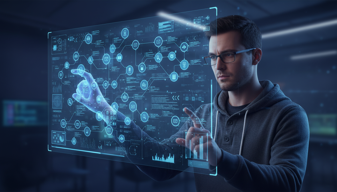 Diagram showing benefits of N8N like open source, self-hosting, cost-efficiency