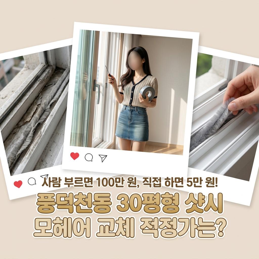 수지 풍덕천동 30평 아파트 샷시 모헤어 교체 비용 공개 및 셀프 후기