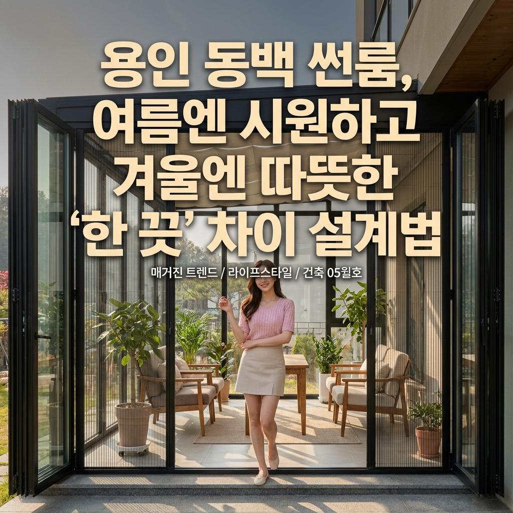 용인 동백 타운하우스 썬룸 인테리어, 테라스 활용 고민 해결하는 폴딩도어와 주름방충망 시공의 비밀