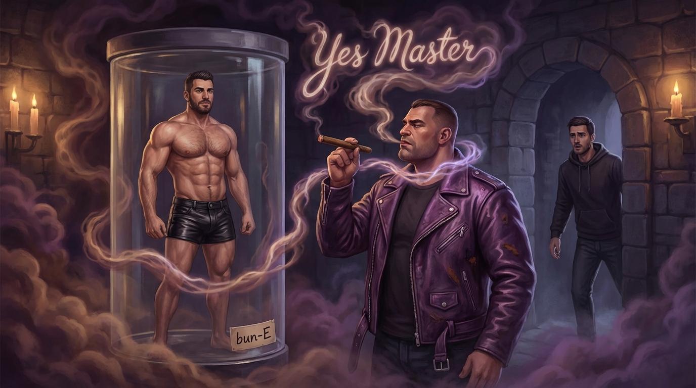 The Master and bun-E in the smoke-filled chamber